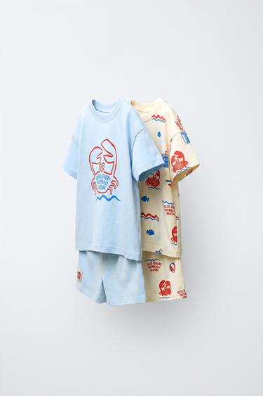 1 1/2-6 YEARS/ TWO-PACK OF PRINTED PYJAMAS - Blue by Zara