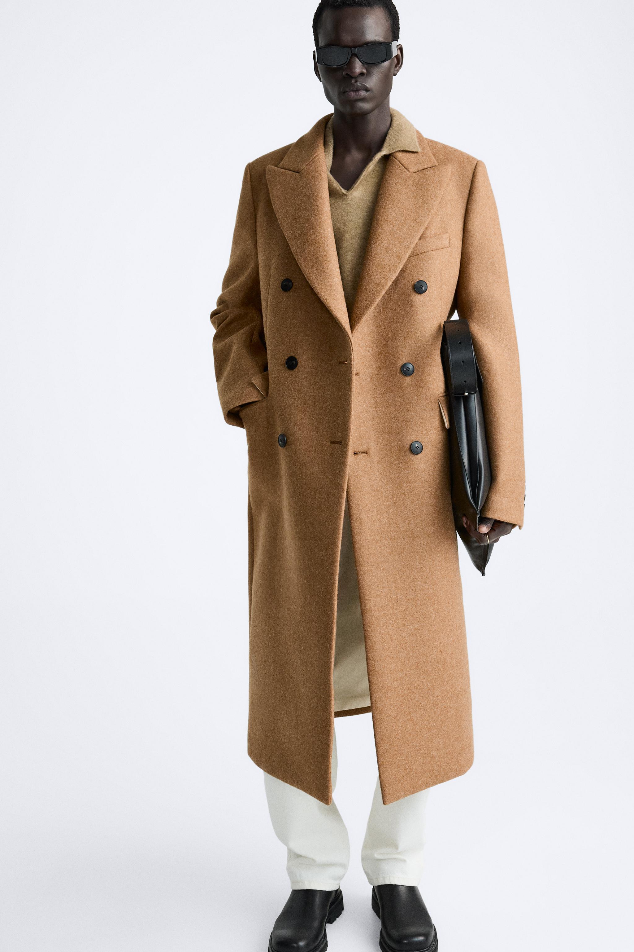 Zara on sale tan coat