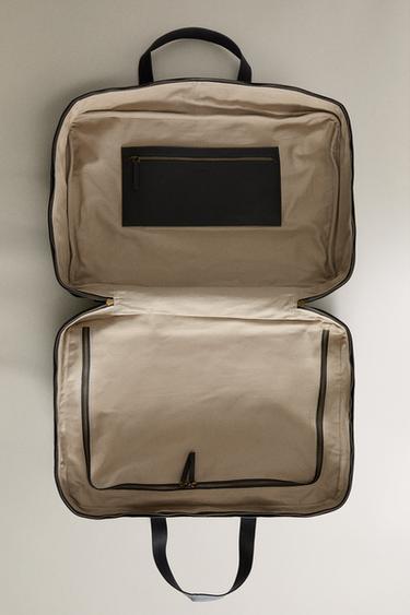 LEATHER TRAVEL BAG - Chocolate Brown by Zara - Image 3