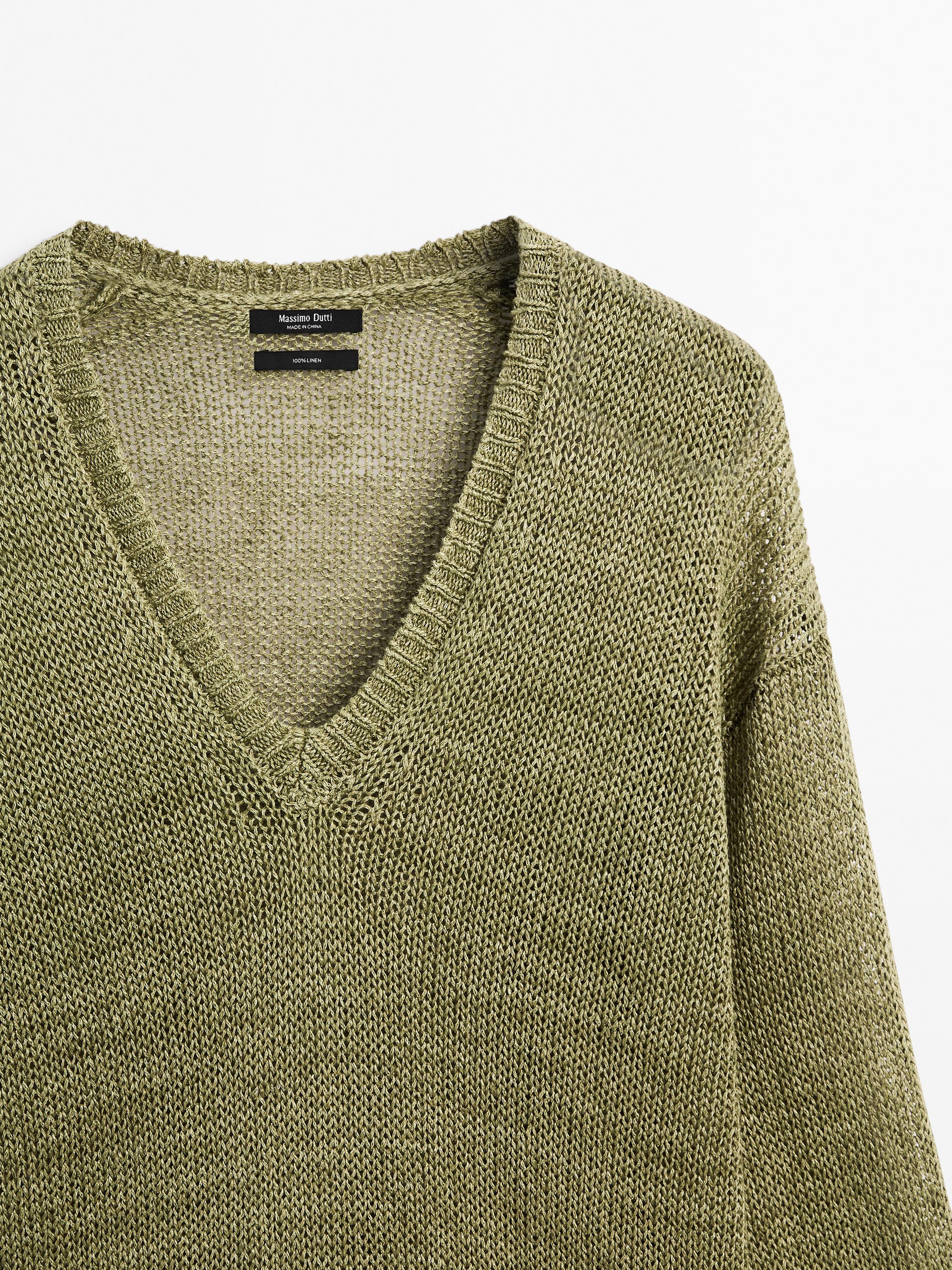 Pull en maille ajourée 100 % lin