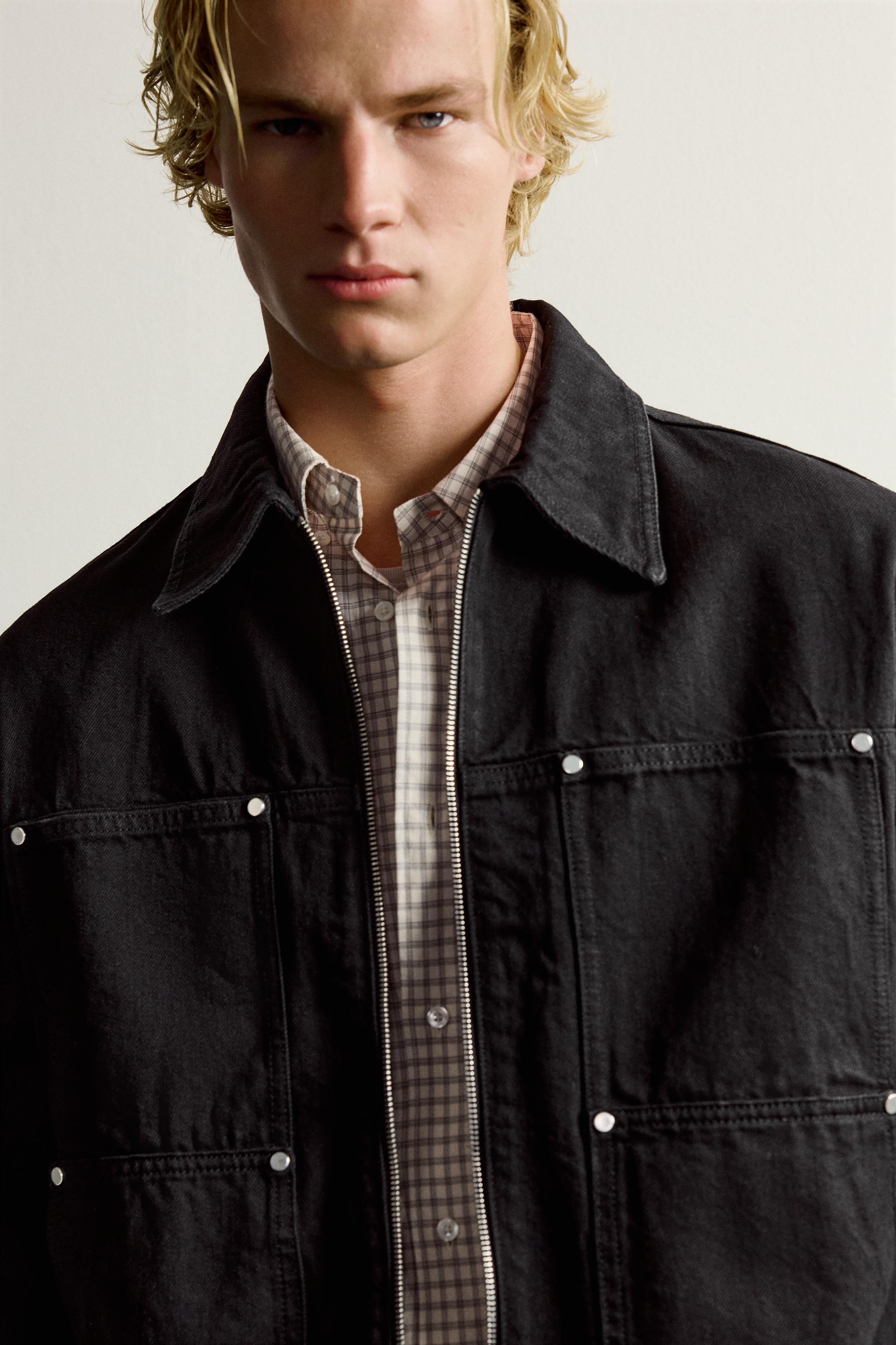 RELAXED FIT JACKET WITH RIVETS