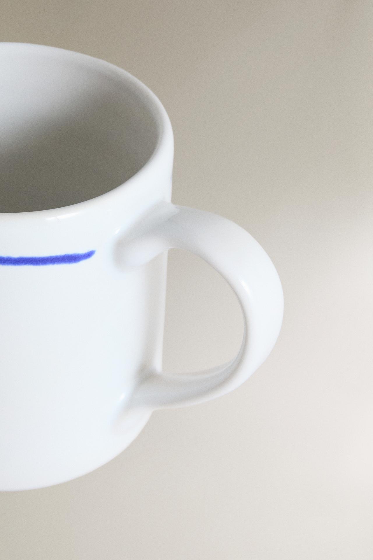 MARINE ANIMAL STONEWARE MUG — Blue / White