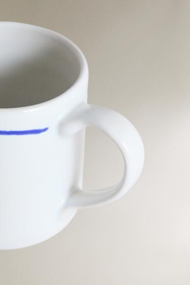 MARINE ANIMAL STONEWARE MUG — Blue / White 2