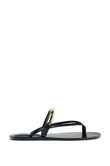 SANDALE MIT METALLAPPLIKATION - Schwarz von Zara - Bild 0