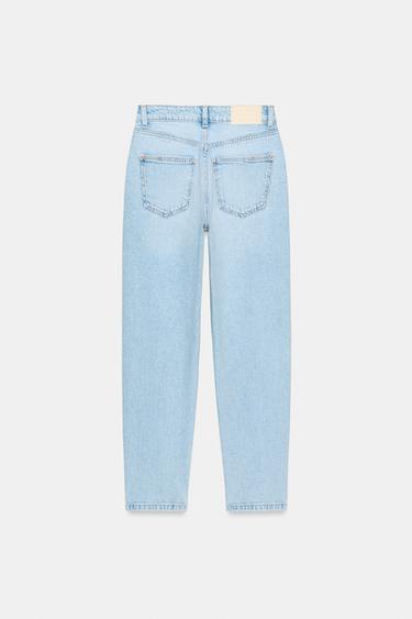 Z.01 HIGH-WAIST MOM FIT JEANS - Light blue by Zara