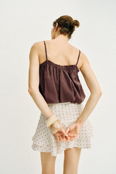 TOP À BRETELLES BOULE - Marron de Zara - Image 4