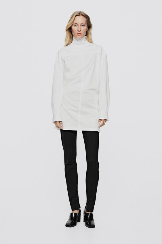 Blusa cuello alto cremallera - LIMITED EDITION - Blanco de Zara - Imagen 0
