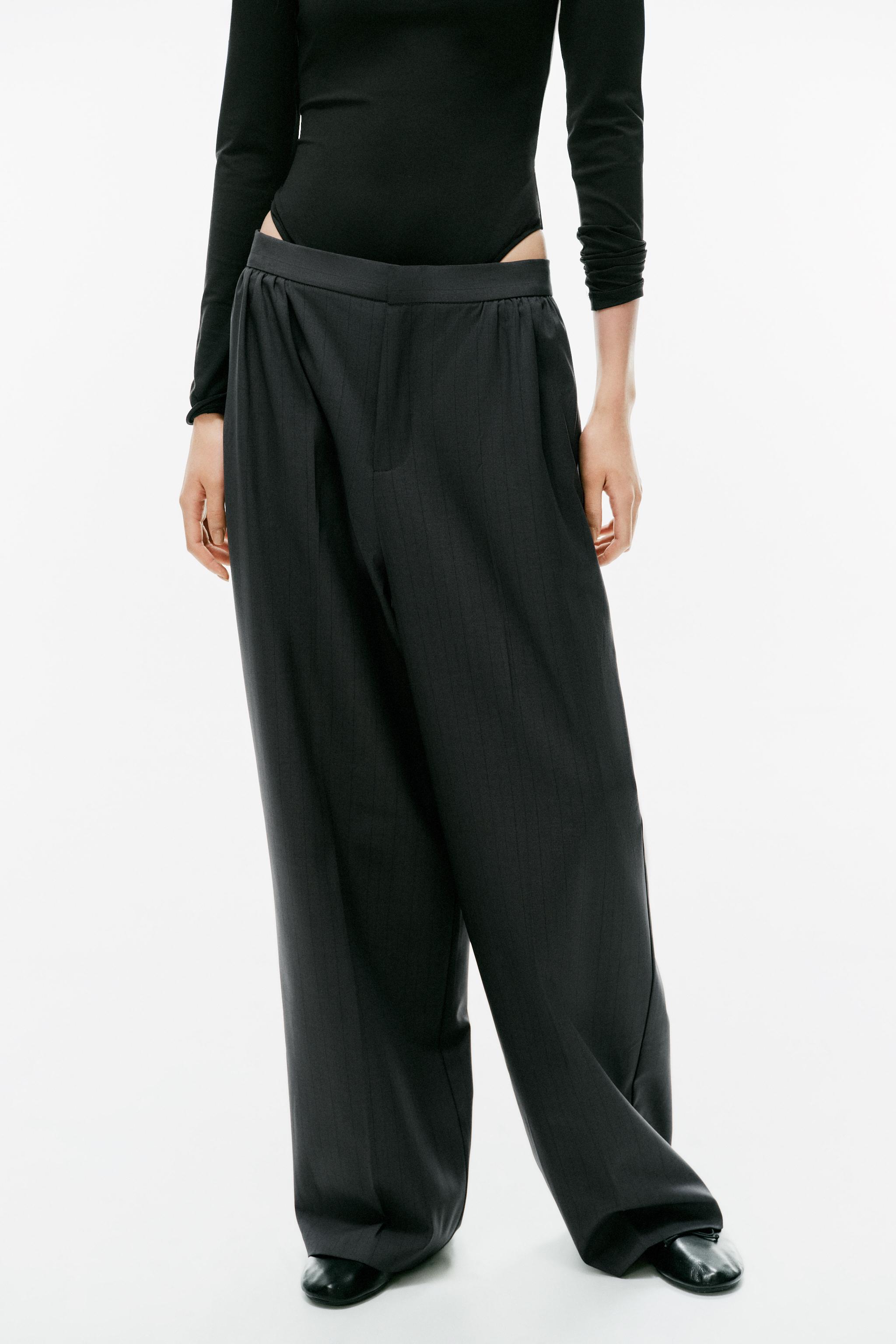 PINSTRIPE GATHERED TROUSERS
