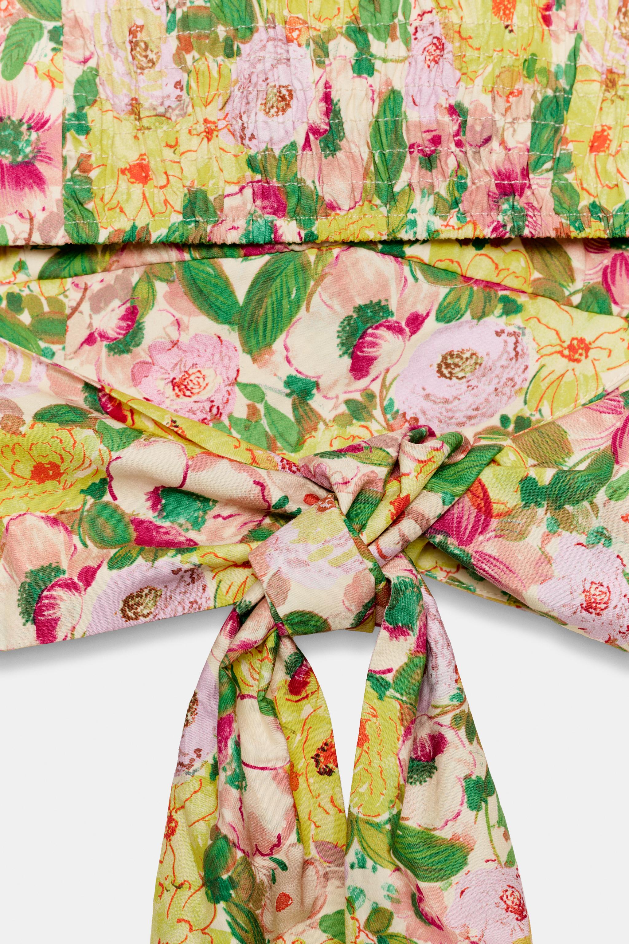 FLORAL PRINT TOP WITH BOW