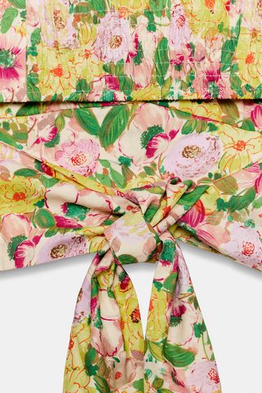 FLORAL PRINT TOP WITH BOW - Multicoloured by Zara - Image 4