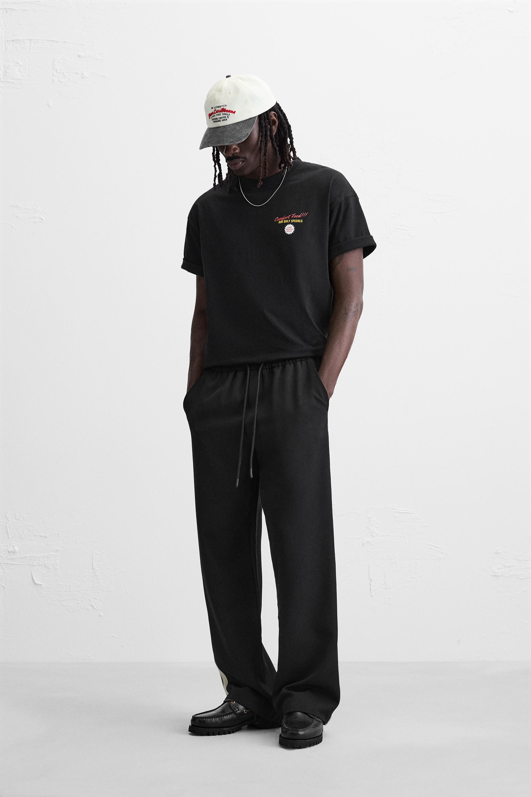 【ZARA】コントラストプリント Tシャツ サンド | 1165/406/711 COMBINATION PRINT T-SHIRT - Sand | ZARA United States