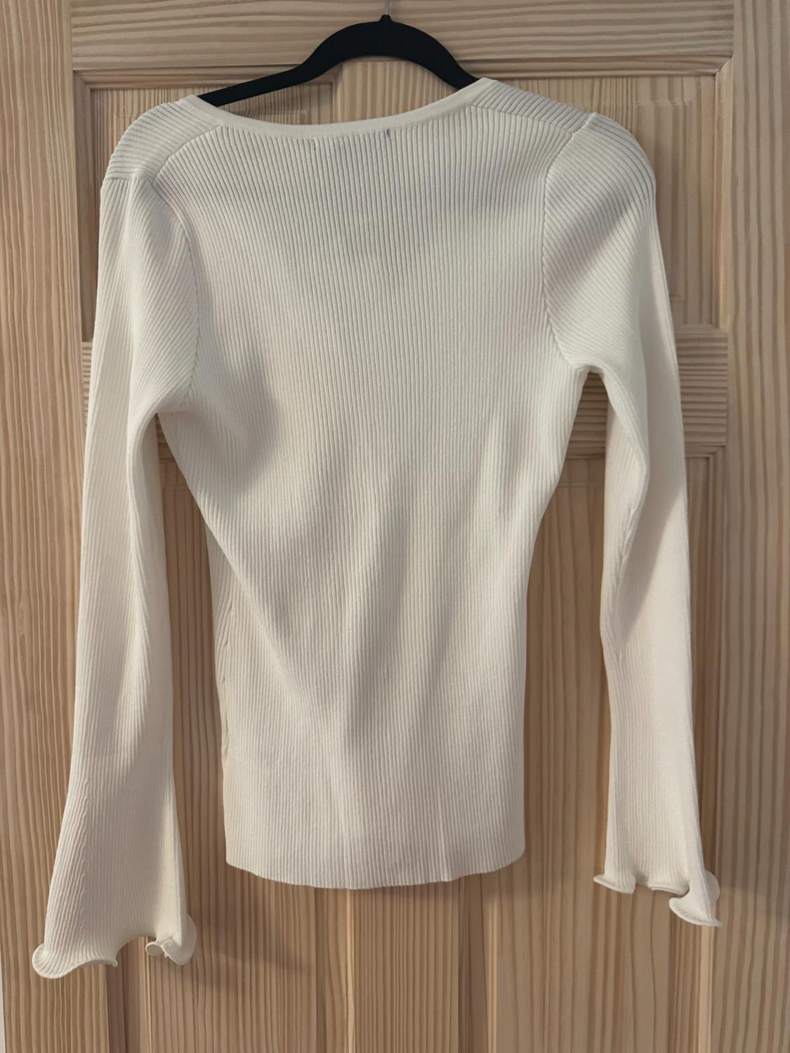RIB CARDIGAN WITH WAVY HEM - Image 4