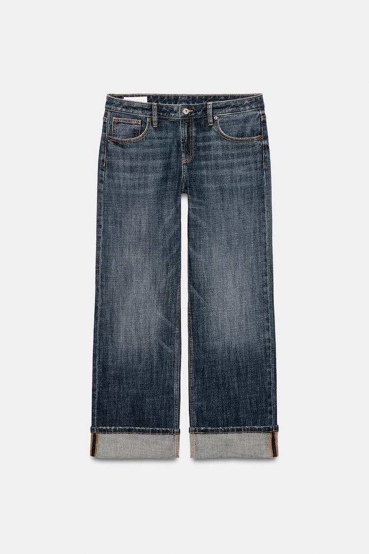 Jeans TRF de tiro bajo con dobladillo desdoblado 5