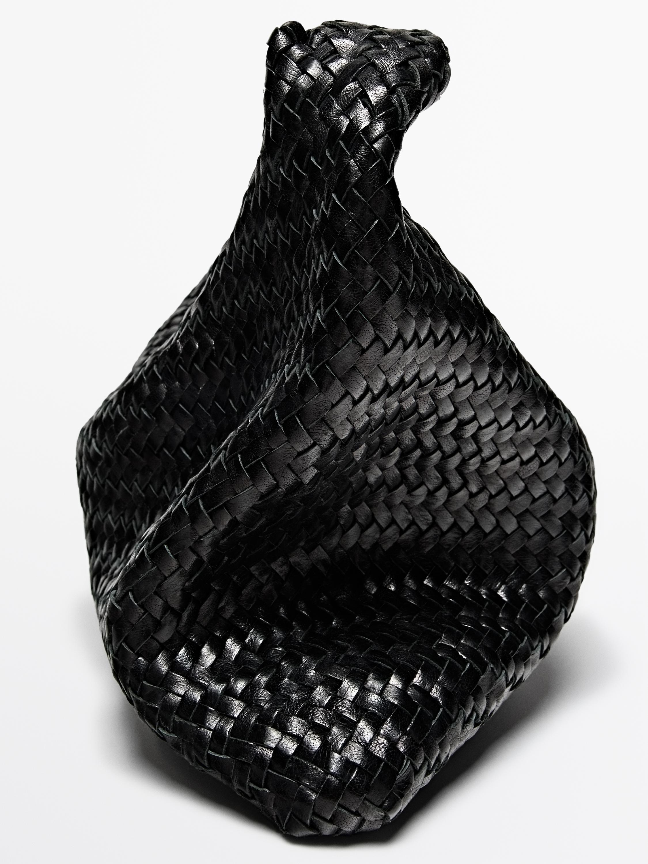 Braided nappa leather shopper bag