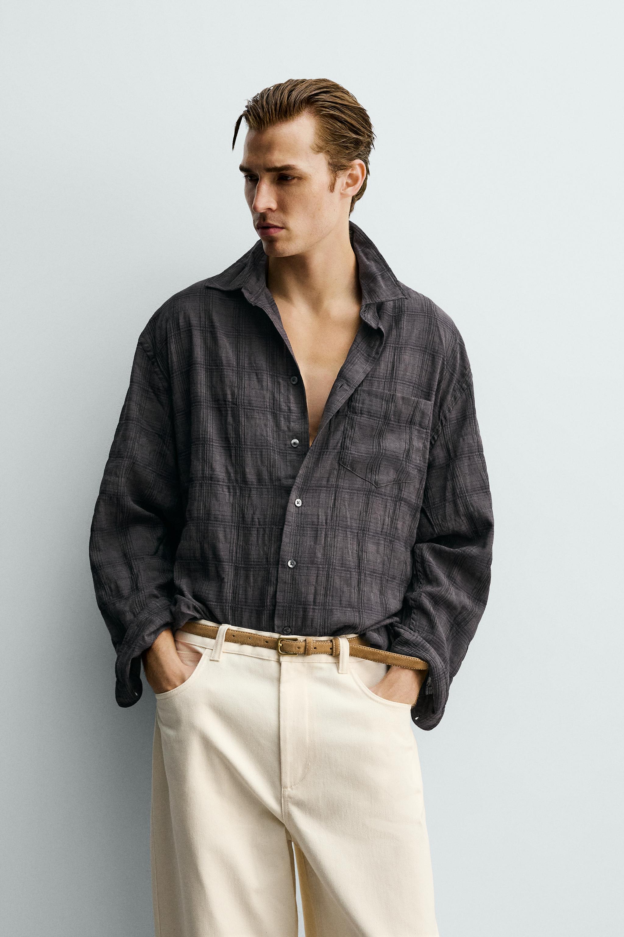 RELAXED FIT PLAID SHIRT