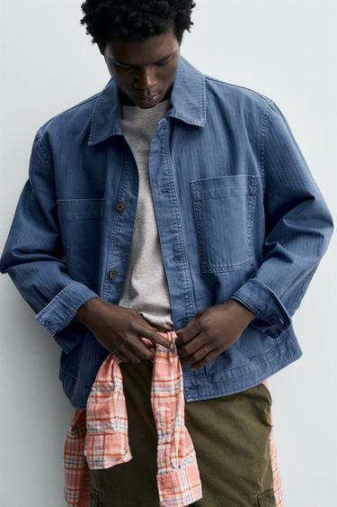 BLOUSON REGULAR FIT À POCHES - Bleu de Zara - Image 5