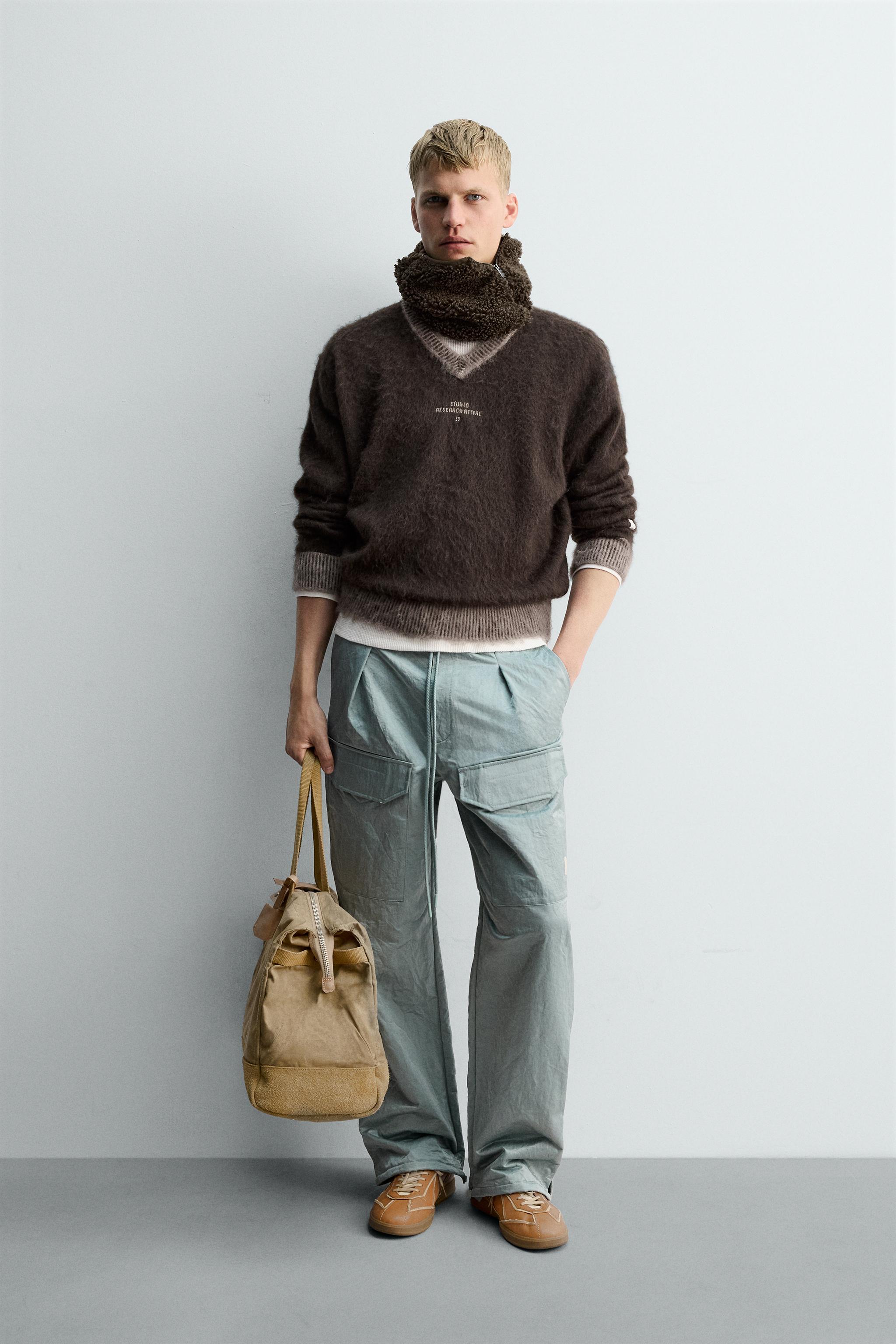 JERSEY TEXTURA CONTRASTE X SR_A - ブラウン | ZARA Japan / 日本