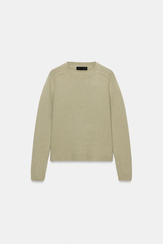 100% WOOL PLAIN JUMPER - Light green by Zara - Image 4