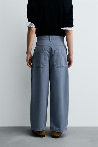 PLEATED BALLOON FIT TROUSERS - Grey / Blue by Zara - Image 2