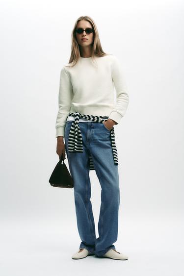 BASIC SWEATSHIRT VAN KATOEN - Ecru van Zara