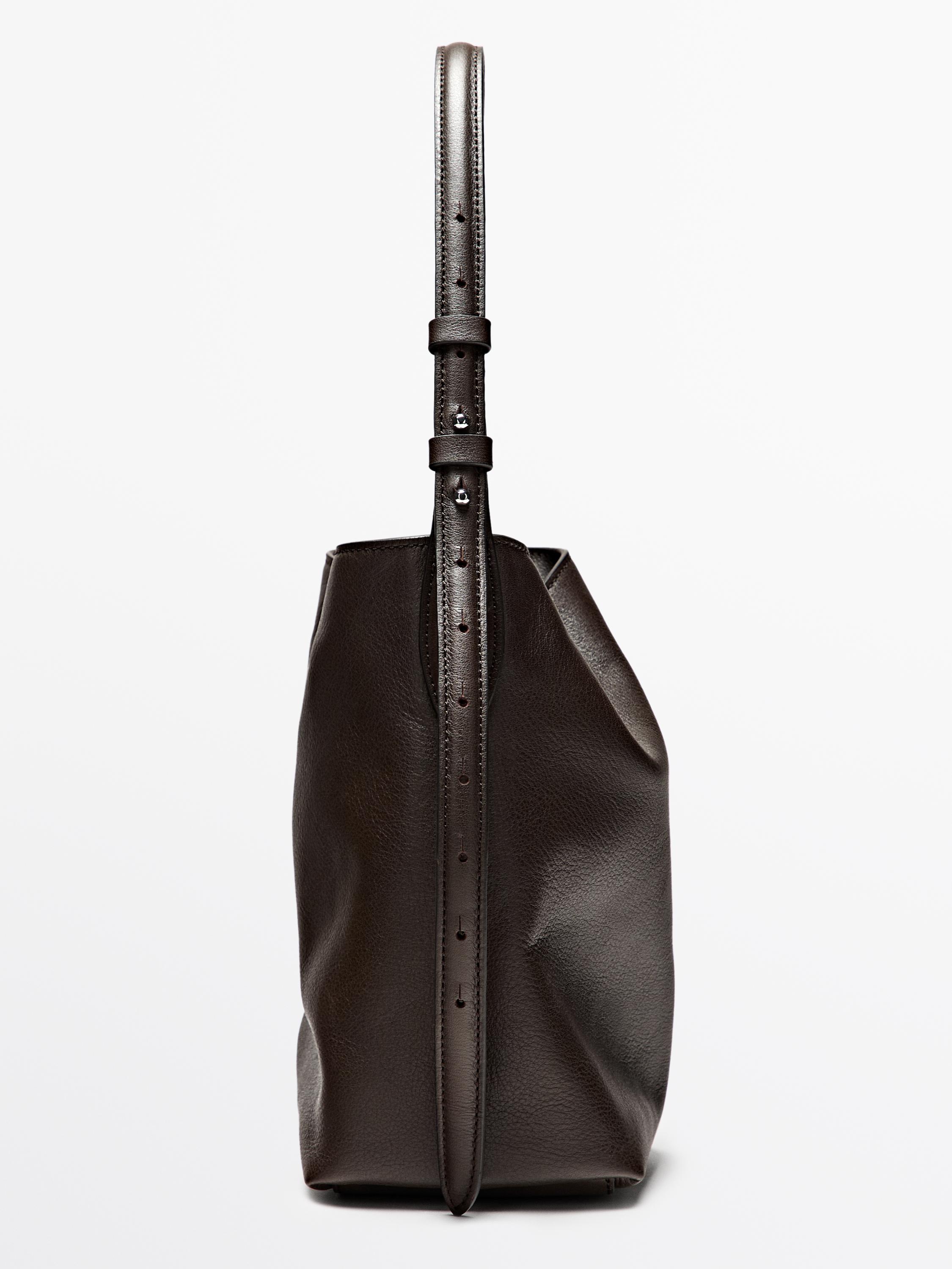 Nappa leather mini bucket bag