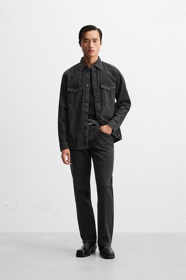 KEMEJA DENIM WESTERN - Hitam dari Zara