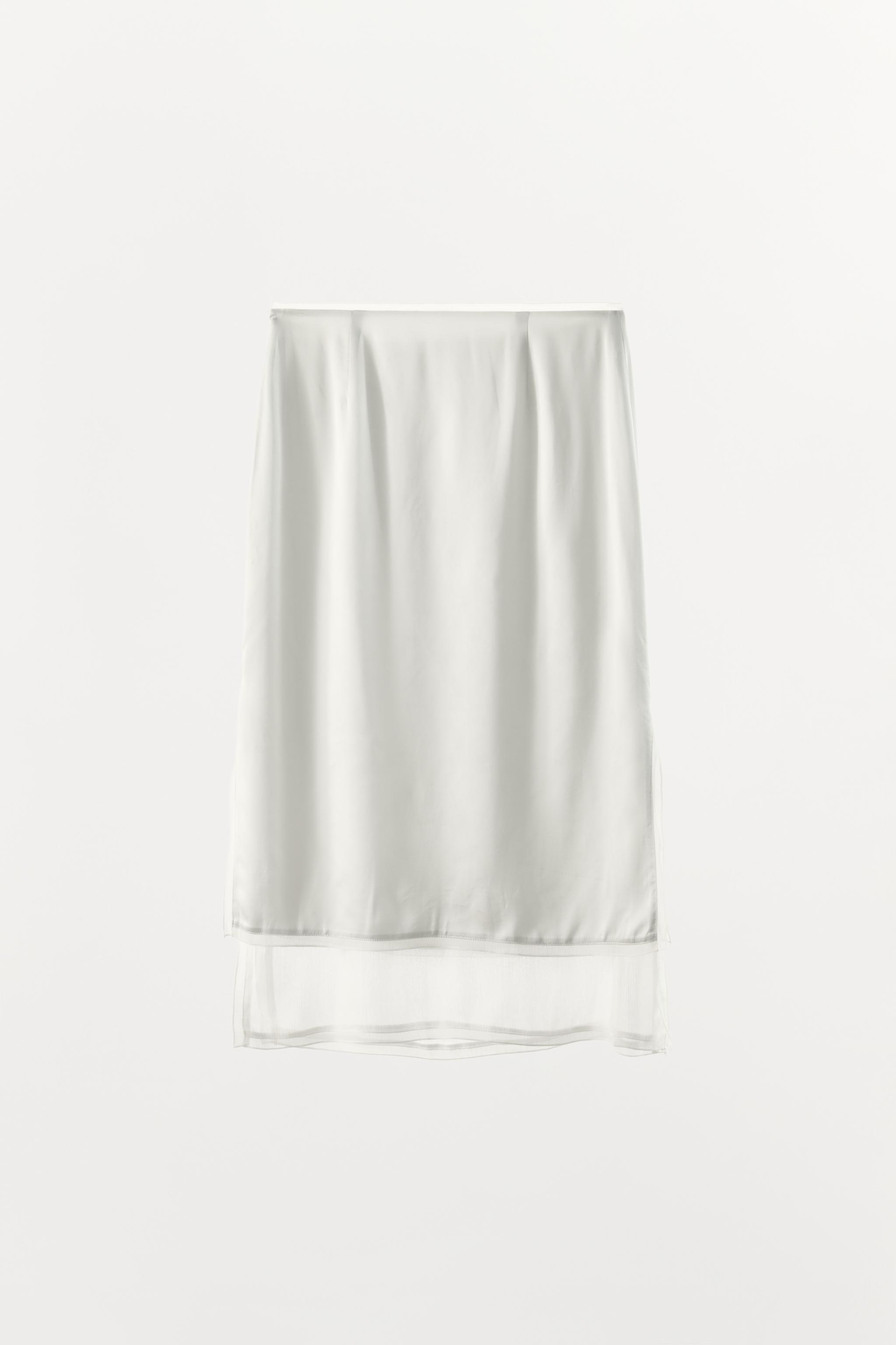 Zara Kombine Saten Midi Etek görsel 7