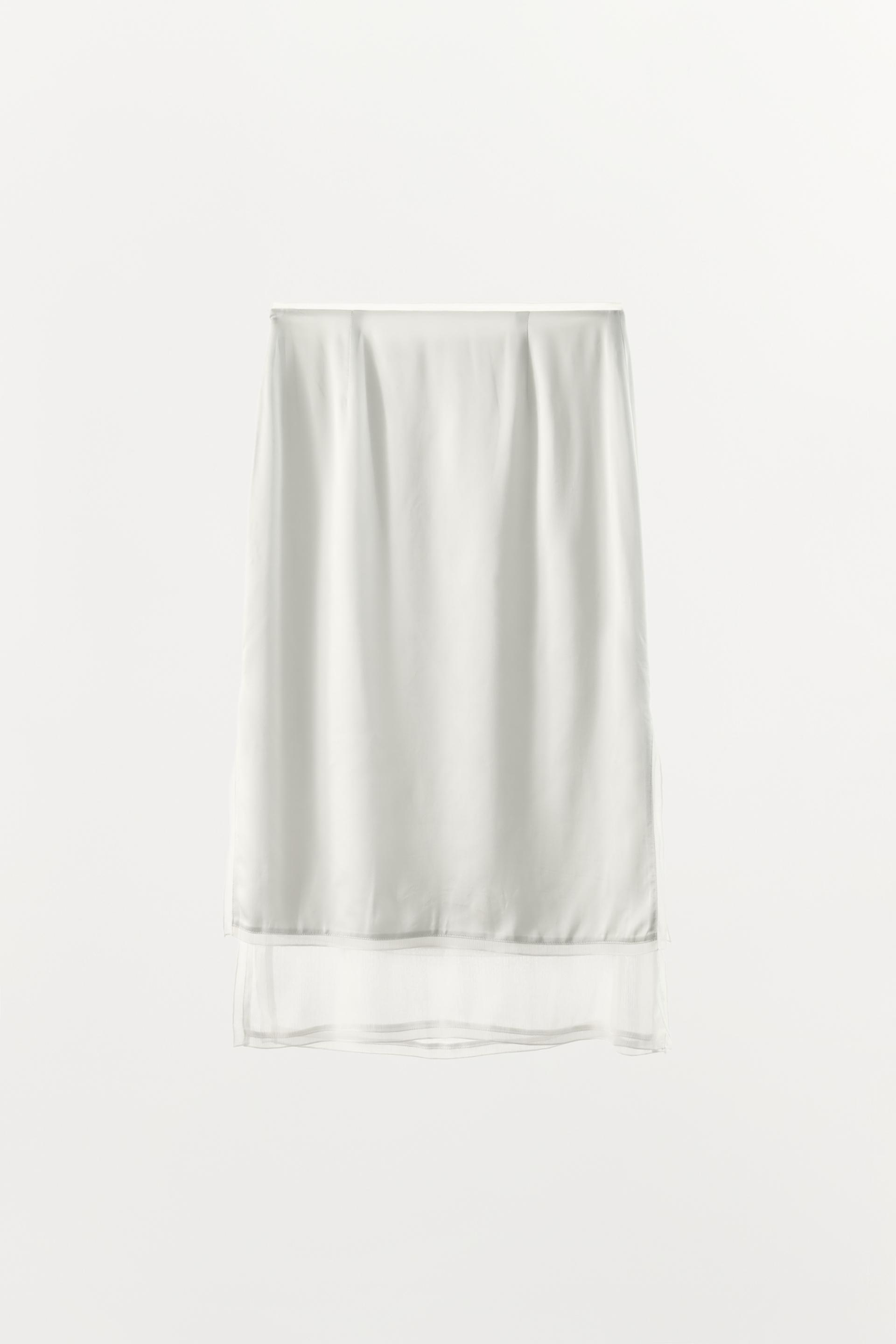 COMBINED SATIN MIDI SKIRT thumbnail 7