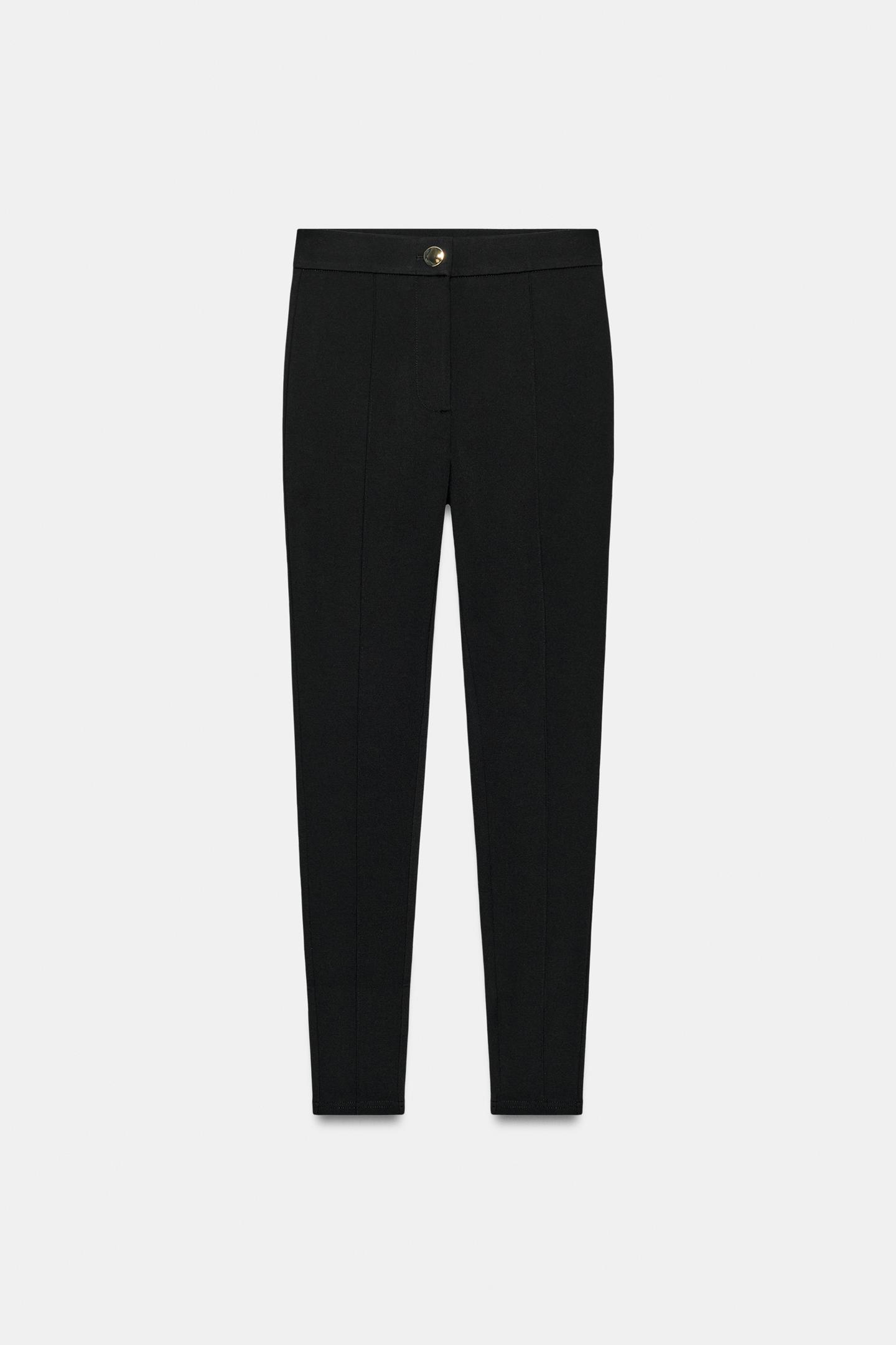Женские леггинсы Zara High-Waisted Pintuck, цвет: Чёрный — фото 3