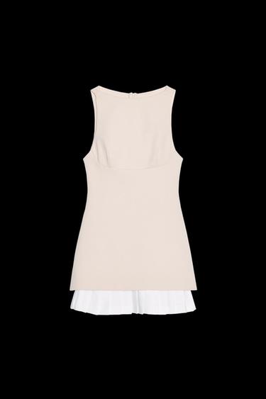 Zara COMBINATION SHORT POPLIN DRESS - Light tan - Image 0