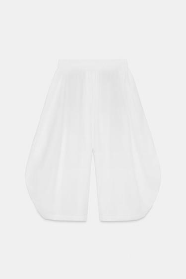 VOLUME LINEN BLEND TROUSERS ZW COLLECTION - White by Zara