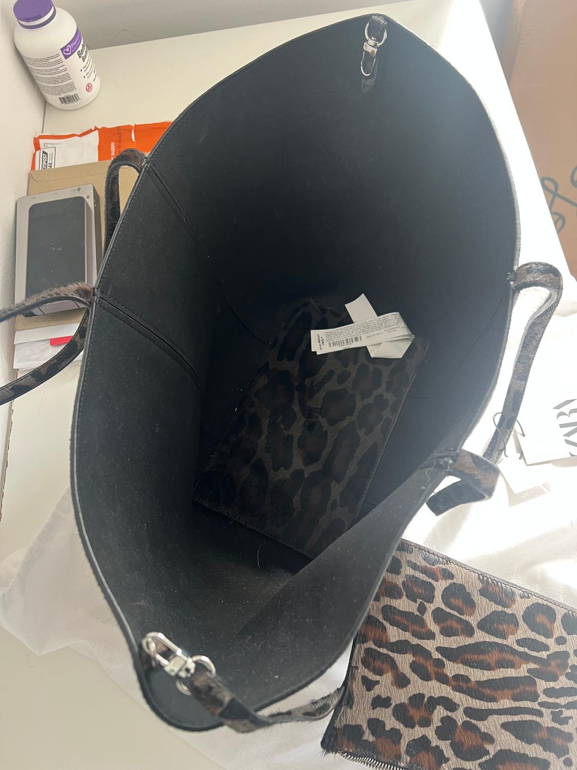 LEATHER ANIMAL PRINT SHOPPER BAG - Image 7