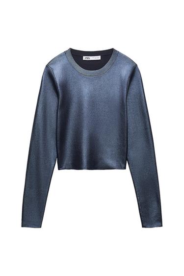 FOIL KNIT CROP TOP