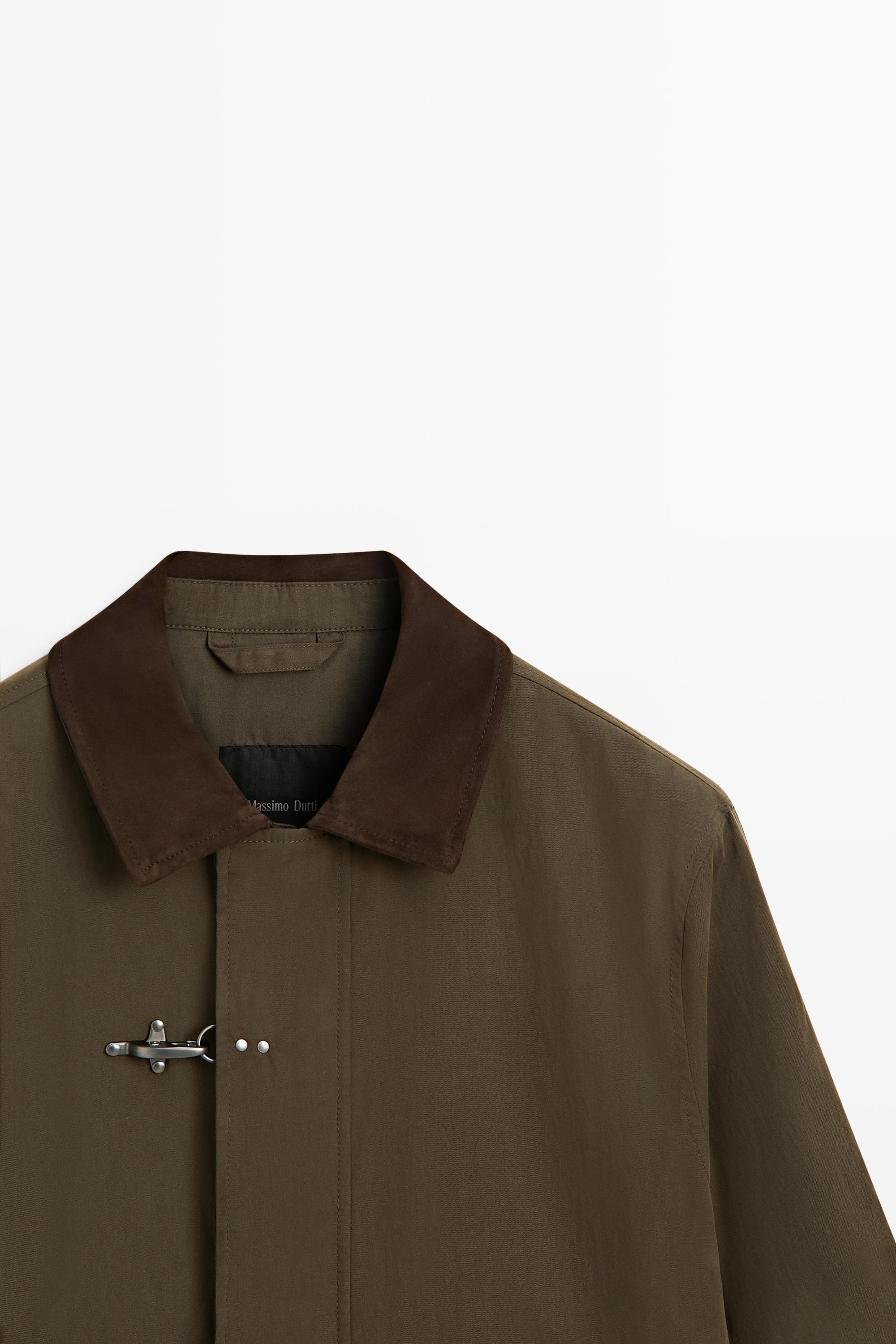 Veste à col en cuir