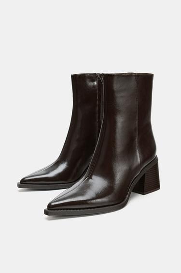 WIDE-HEEL ANKLE BOOTS - Brown by Zara - Image 3