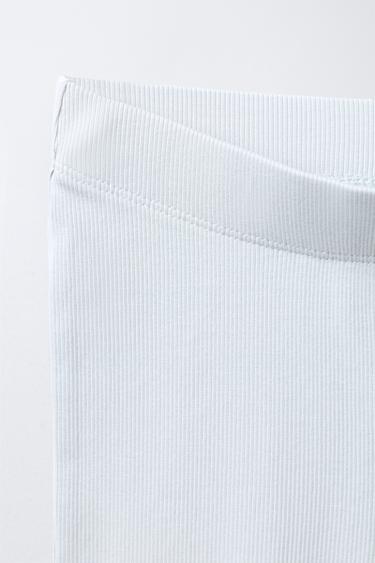 HEAVY WEIGHT T-SHIRT AND WASHED-EFFECT RIBBED FLARE LEGGINGS SET - Pearl grey by Zara - Image 6