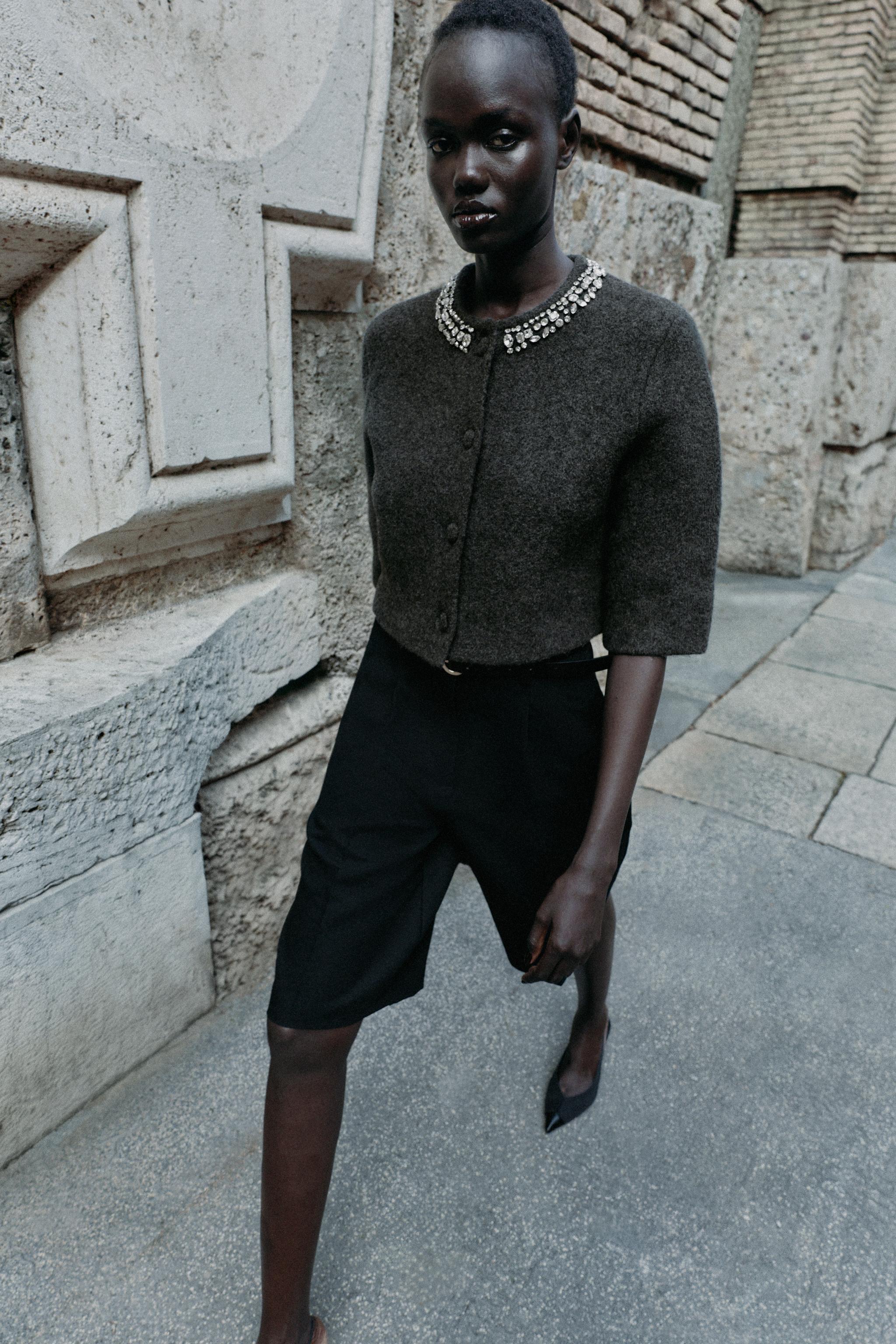 GILET EN MAILLE FANTAISIE BIJOU