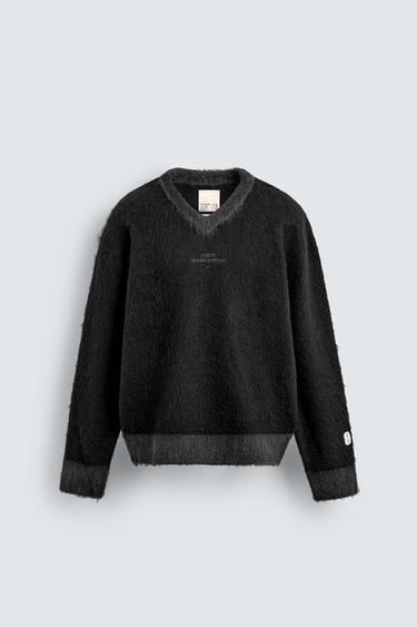 JERSEY TEXTURA CONTRASTE X SR_AブラックZaraのJERSEY TEXTURA CONTRASTE X SR_A - ブラック 