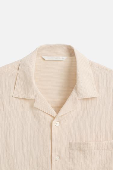 STRIPED TEXTURED SHIRT - Sand by Zara - Image 8
