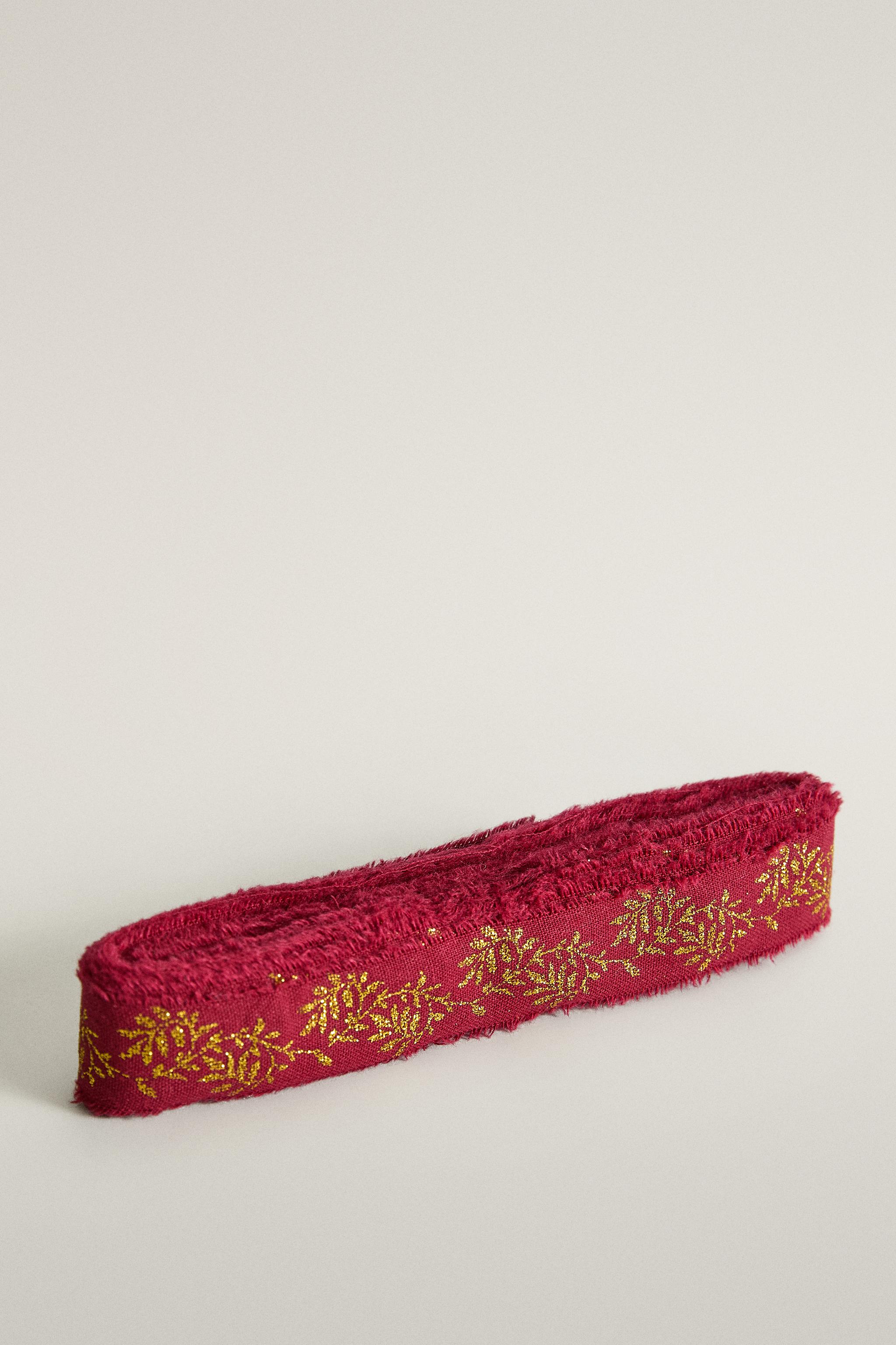 RUBAN CADEAU COTON BRANCHAGES NOËL