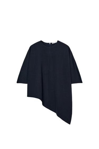 ASYMMETRIC INTERLOCK CAPE - Navy blue by Zara