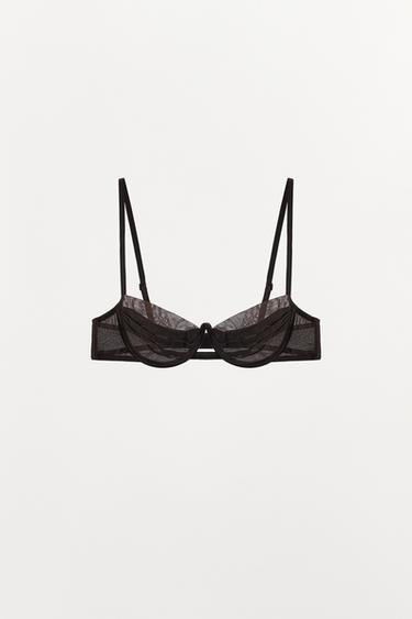 SOUTIEN-GORGE À ARMATURES BIMATIÈRE PLIS - Marron de Zara