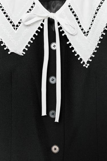 CONTRAST DETACHABLE COLLAR BLAZER - Black by Zara - Image 7