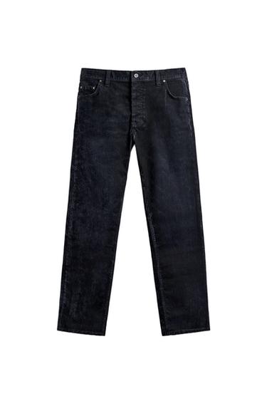 CALÇA DE VELUDO COTELÊ CALÇA RETA - Azul da Zara