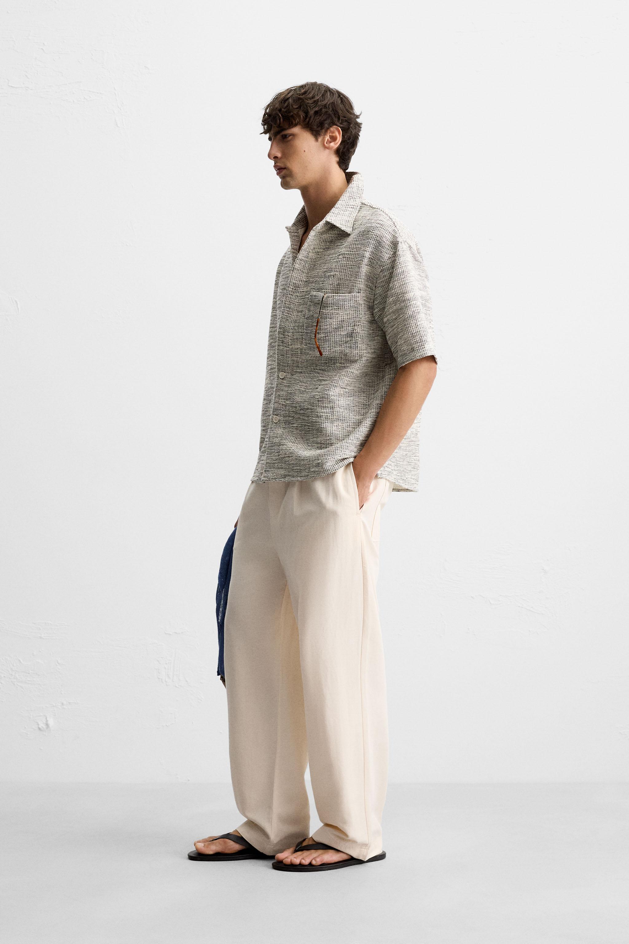 スペイン発送 ZARA コントラストプリントTシャツ 上品カジュアル コントラストプリント Tシャツ - オフホワイト | ZARA Japan / 日本