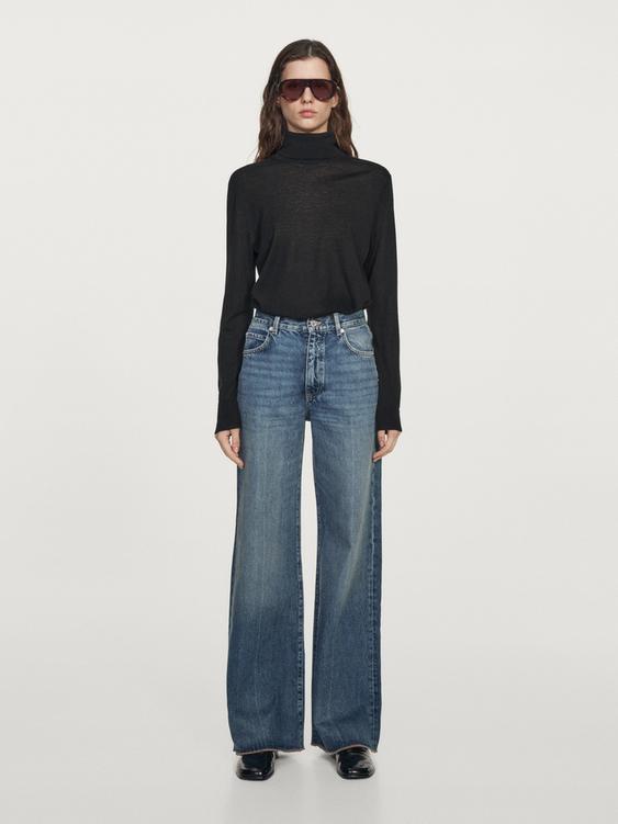 High-waist palazzo jeans