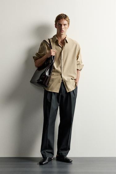 Zara SOFT RELAXED FIT SHIRT - Beige - Image 0