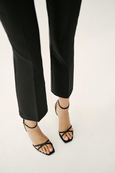 CROSSOVER STRAP HEELED SANDALS - Black by Zara