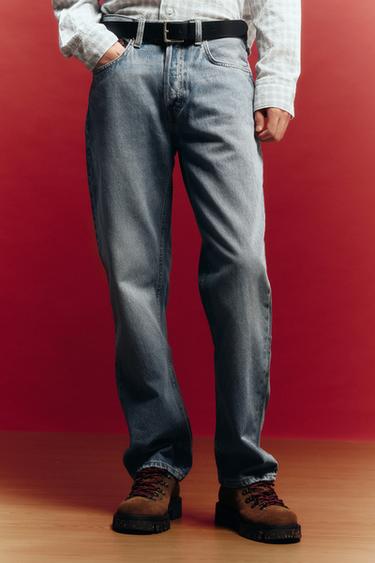 Zara 直筒版牛仔褲 - 中藍色