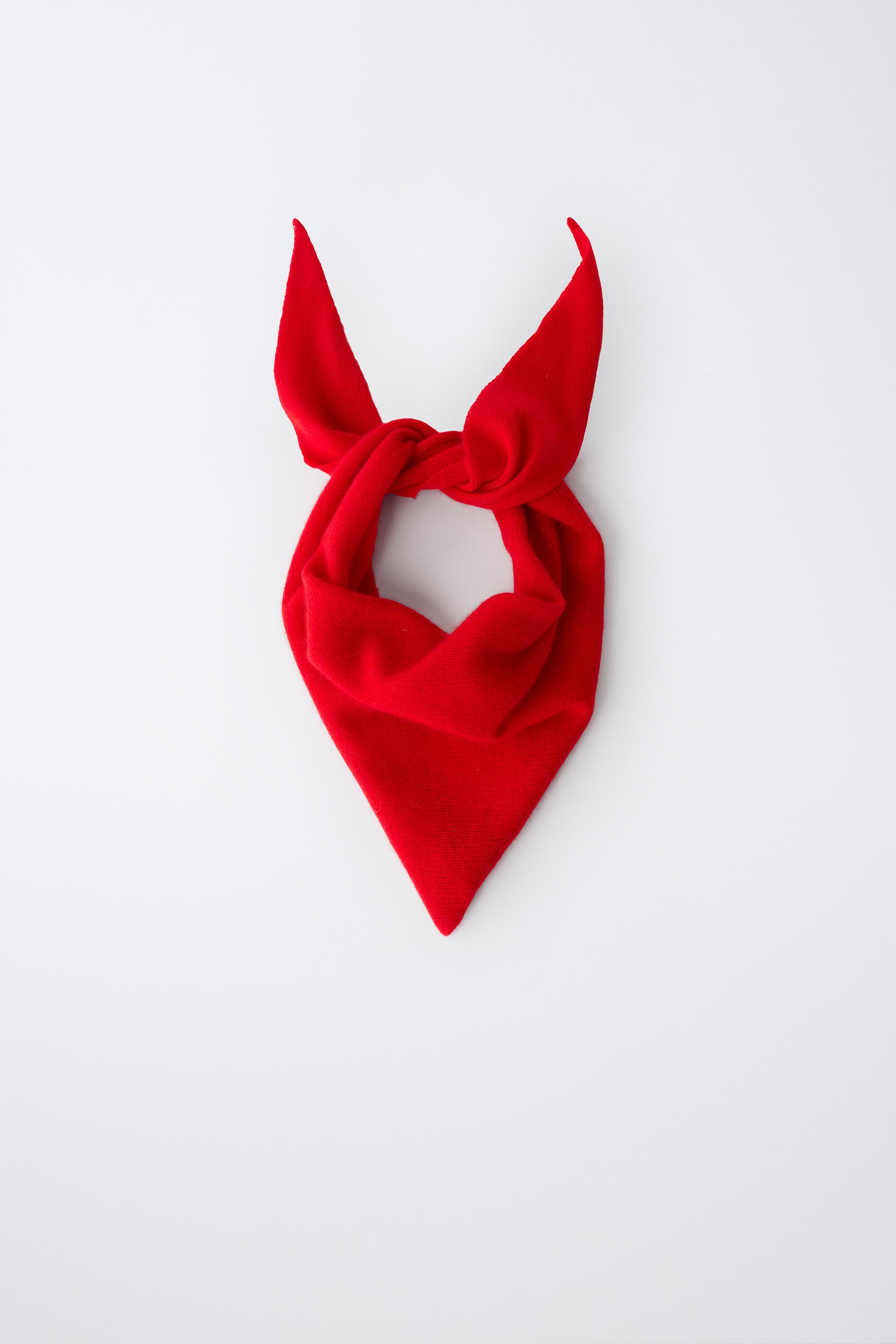 STRIPED 100% CASHMERE SCARF — Red